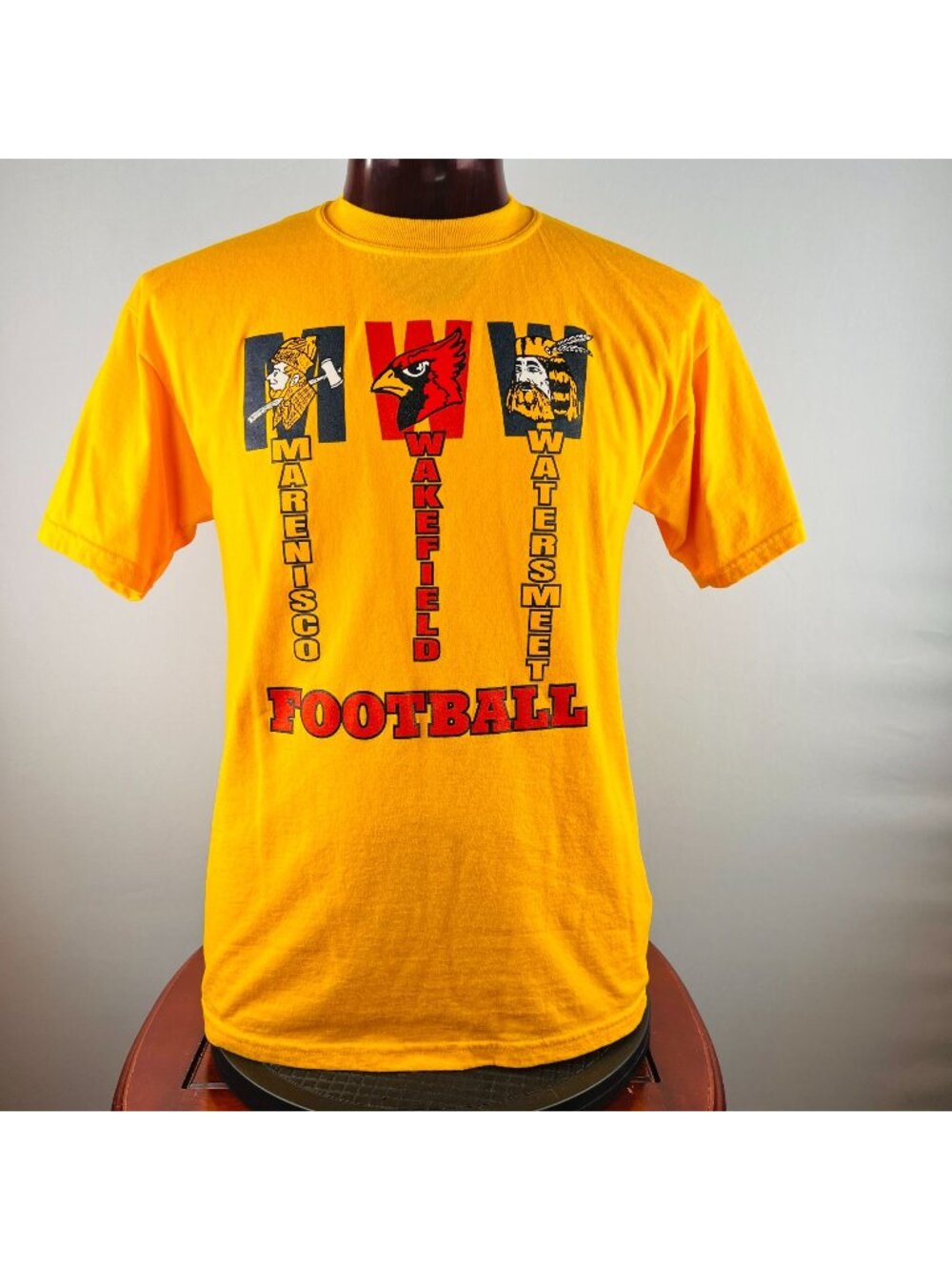Wakefield - Marenisco - Watersmeet HS Football Lrg T-Shirt Shirt Vintage